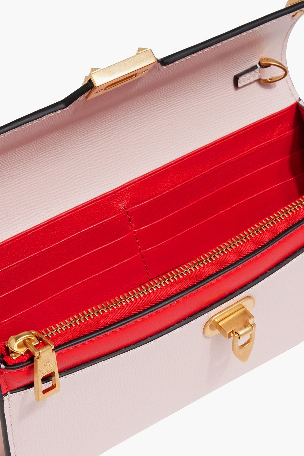 VALENTINO GARAVANI Rockstud lizard-effect leather wallet