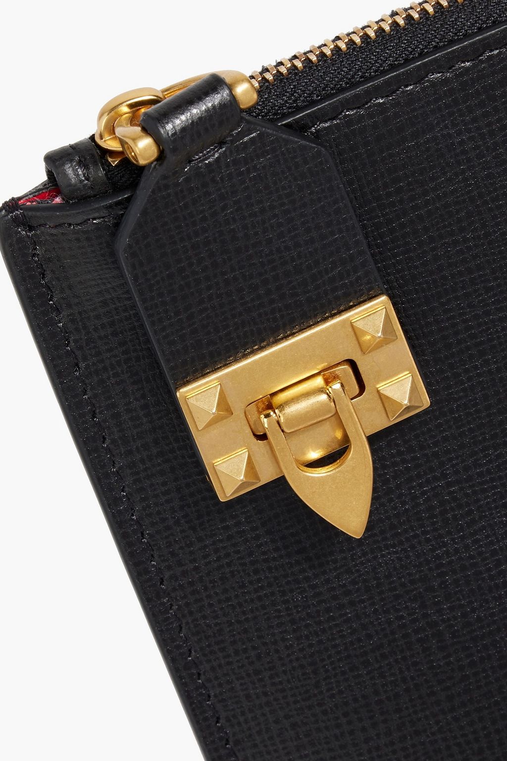 VALENTINO GARAVANI Rockstud textured-leather pouch