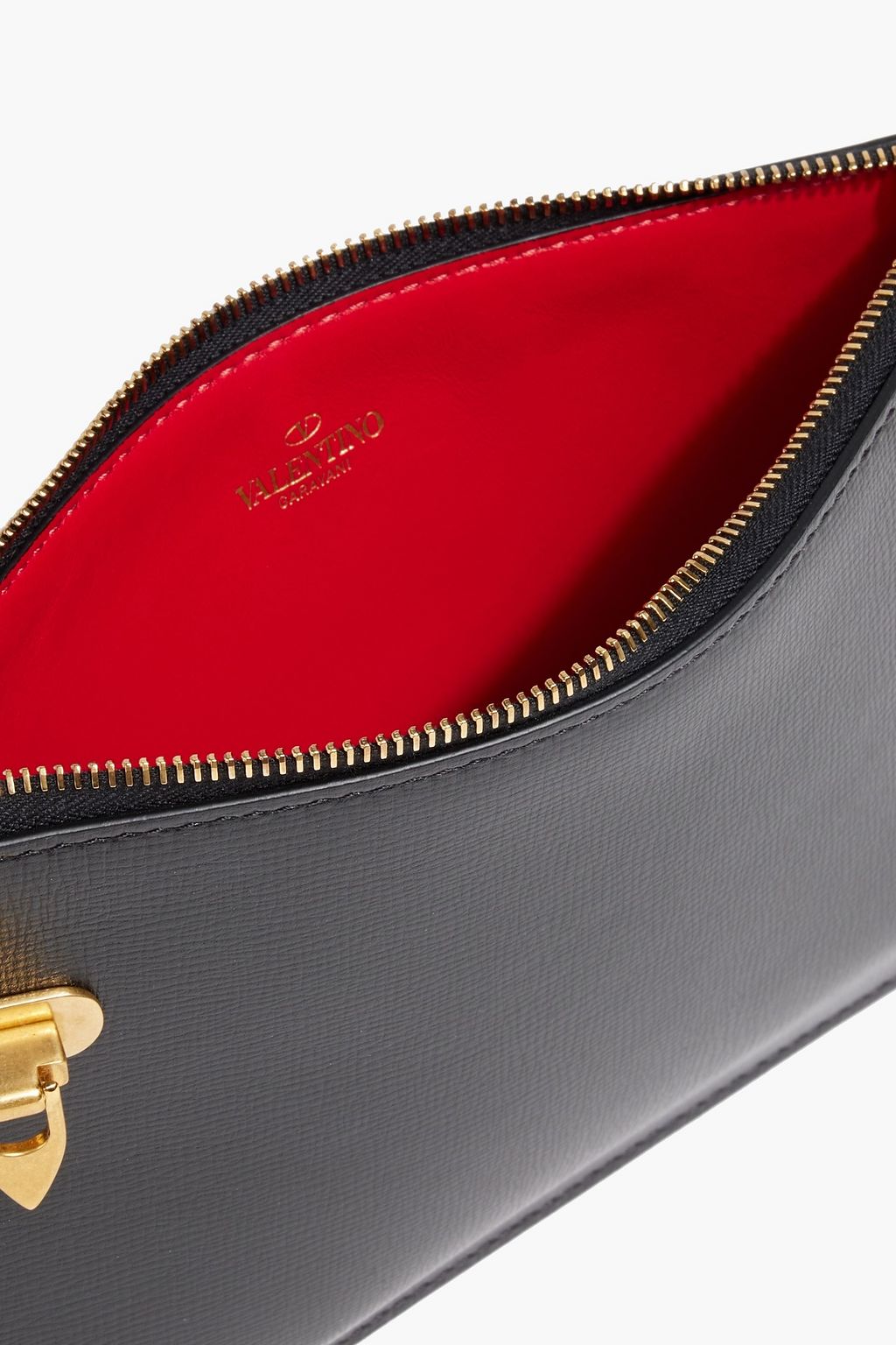 VALENTINO GARAVANI Rockstud textured-leather pouch