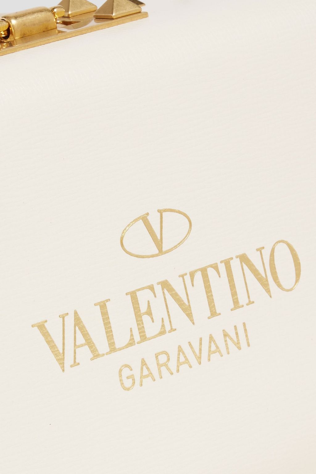 VALENTINO GARAVANI Rockstud Alcove textured-leather clutch