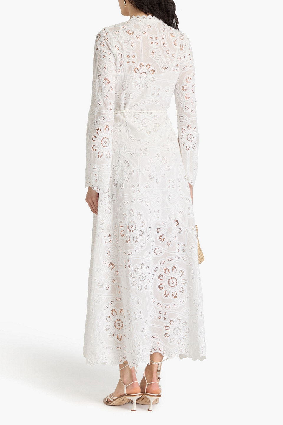 Zimmermann Broderie Anglaise Cotton Maxi Dress In White