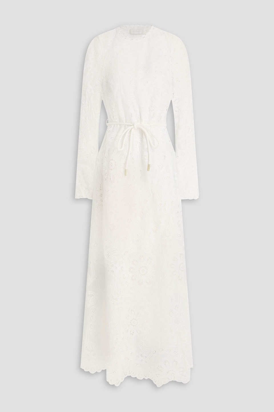 Zimmermann Broderie Anglaise Cotton Maxi Dress In White