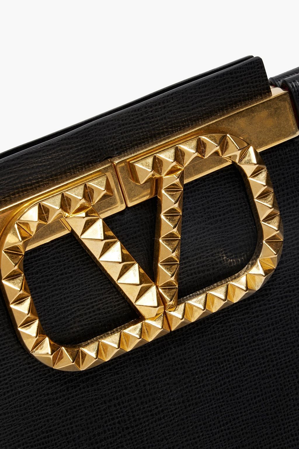 VALENTINO GARAVANI Rockstud Alcove textured-leather clutch