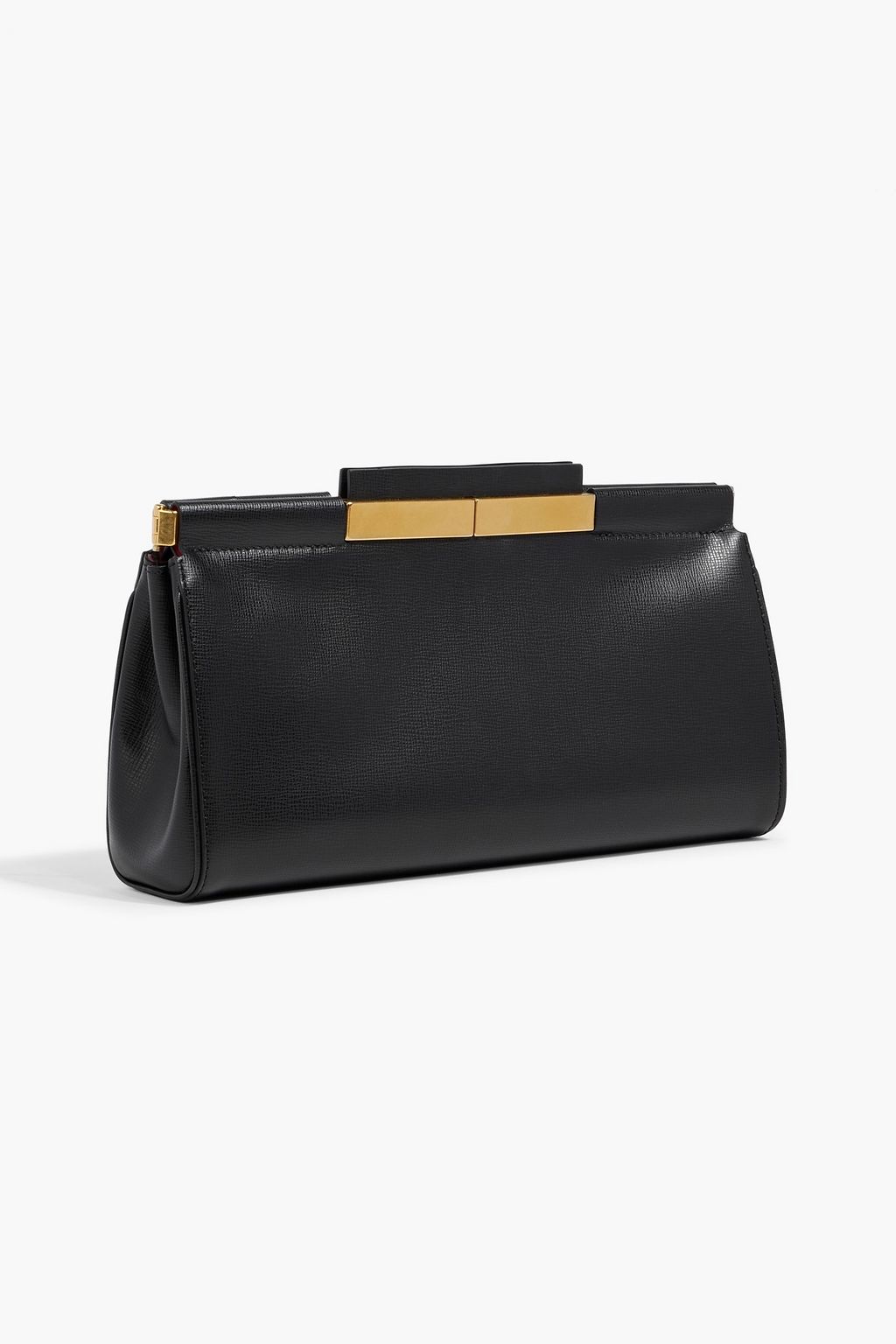 VALENTINO GARAVANI Rockstud Alcove textured-leather clutch