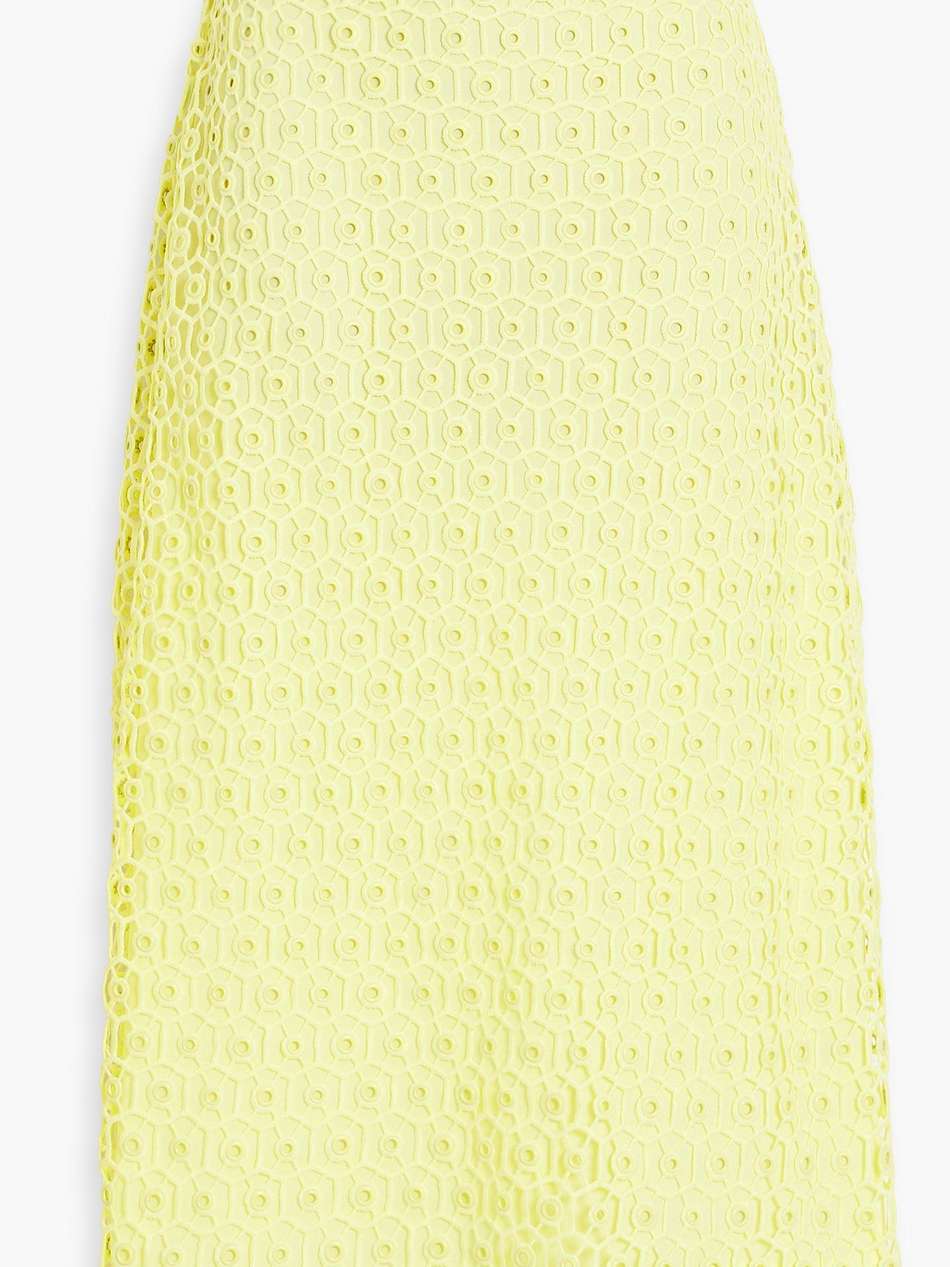 karolina eyelet-embellished lace midi skirt