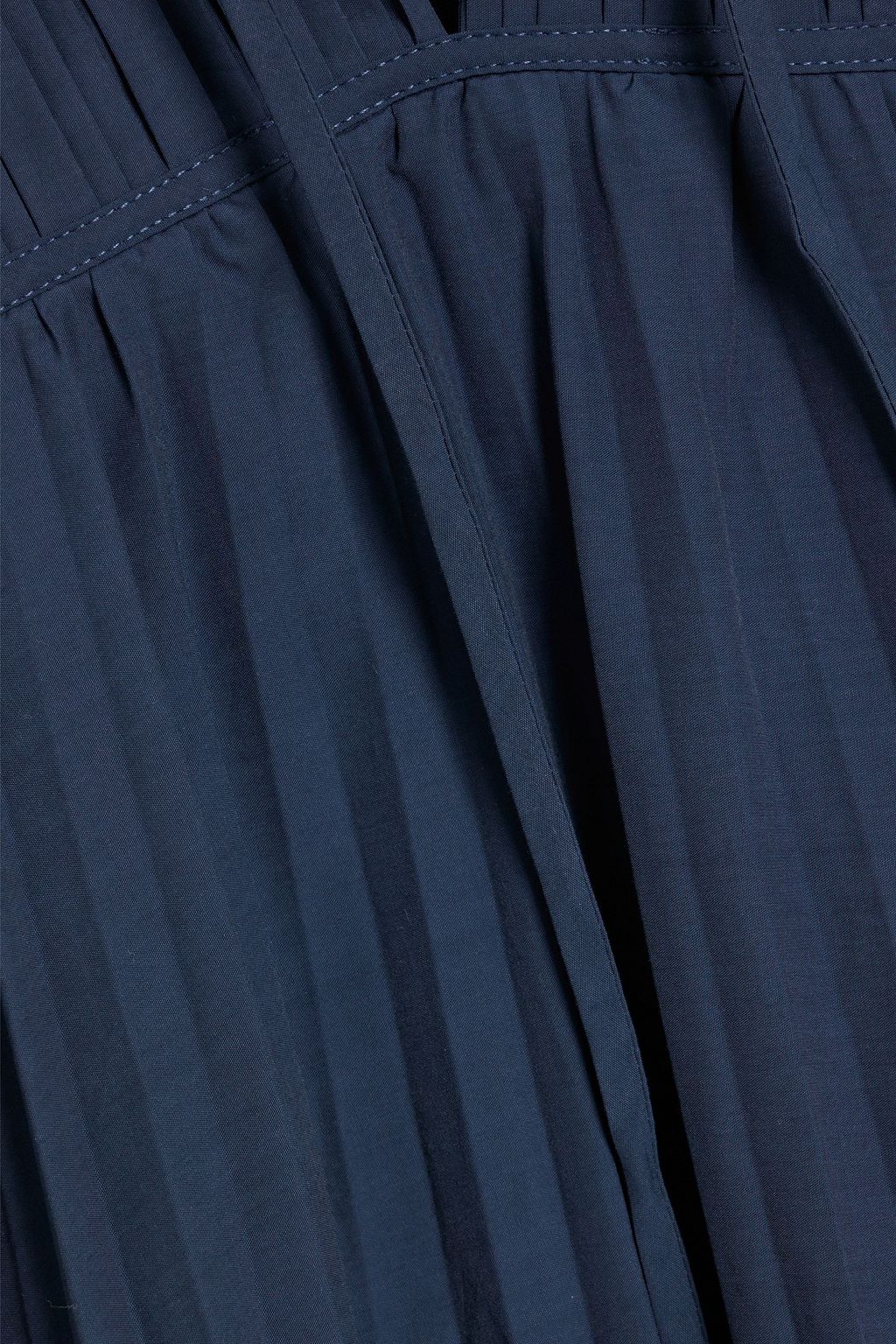 SIMKHAI Stephanie pleated cotton-blend poplin midi dress