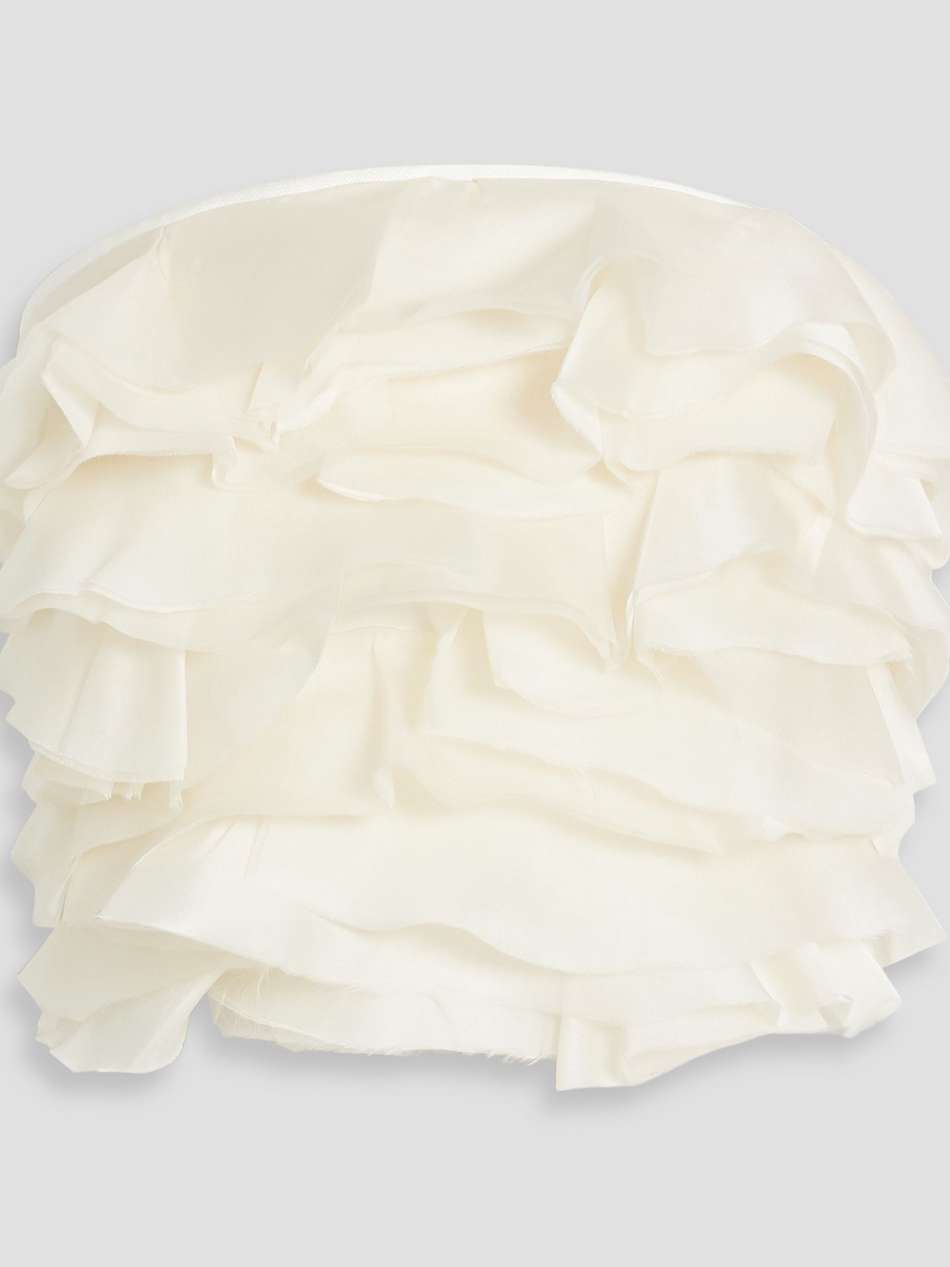 kirsten cropped ruffled silk-organza and satin-twill bustier top