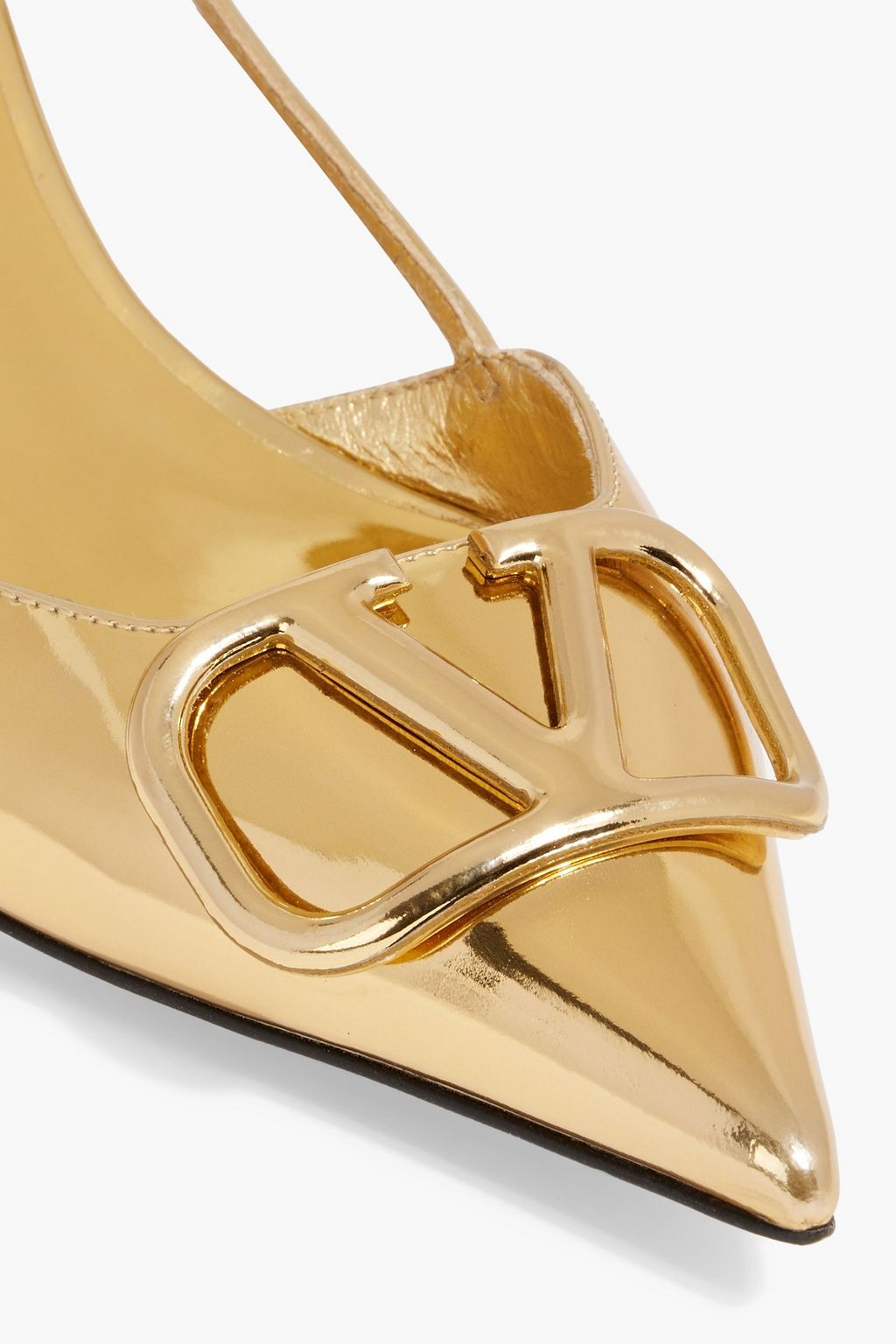 VALENTINO GARAVANI VLOGO mirrored-leather slingback pumps