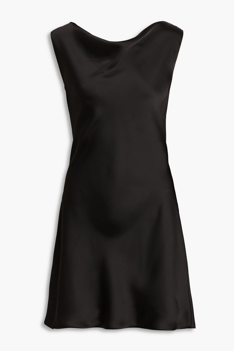 norma kamali - draped satin mini dress - black - fr 40