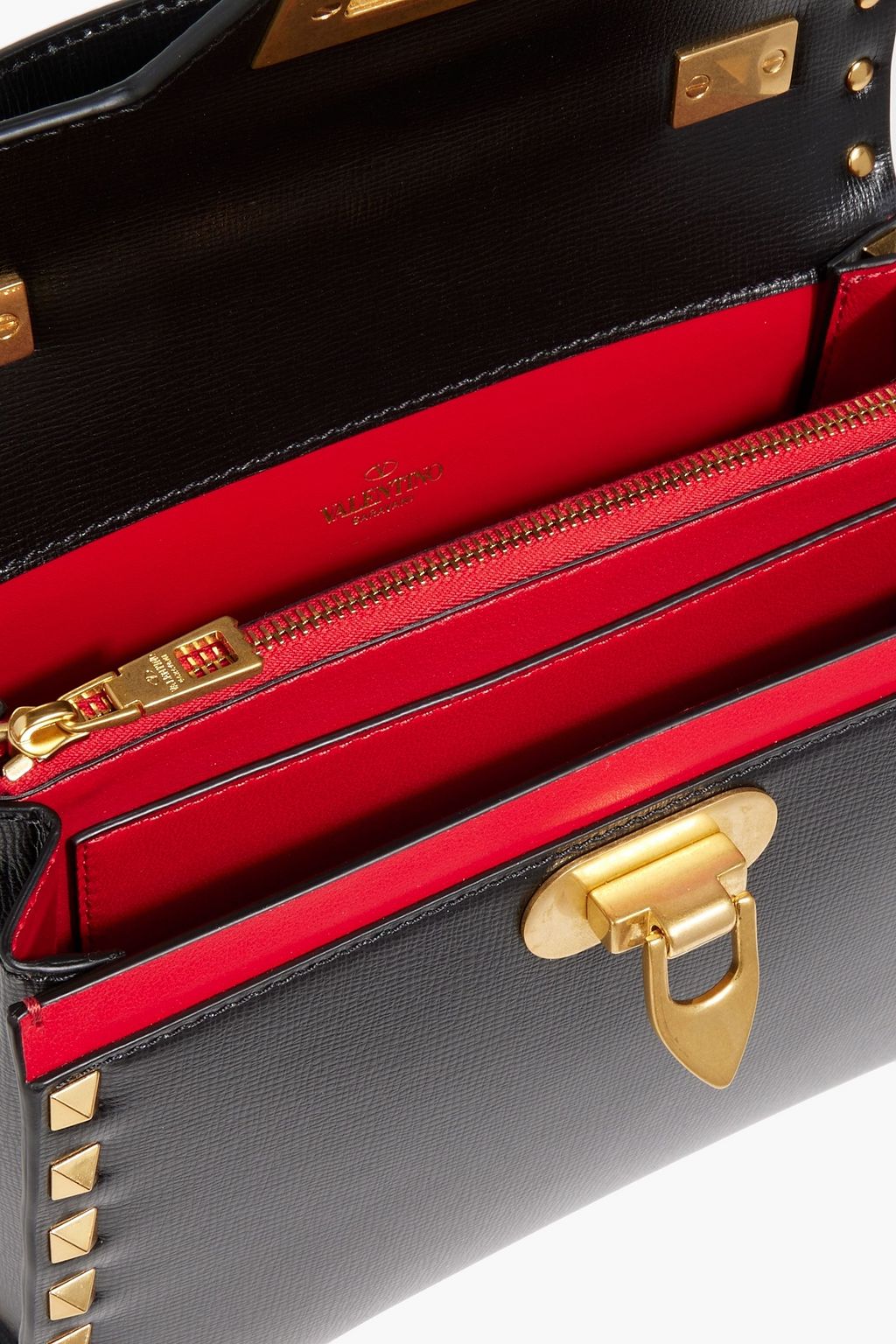 VALENTINO GARAVANI Rockstud textured-leather tote