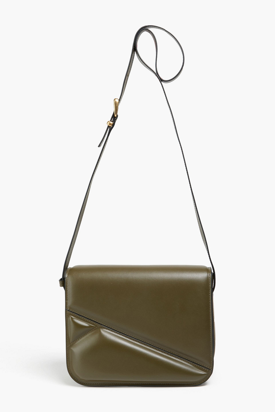 Wandler Oscar Leather Shoulder Bag In Army Green