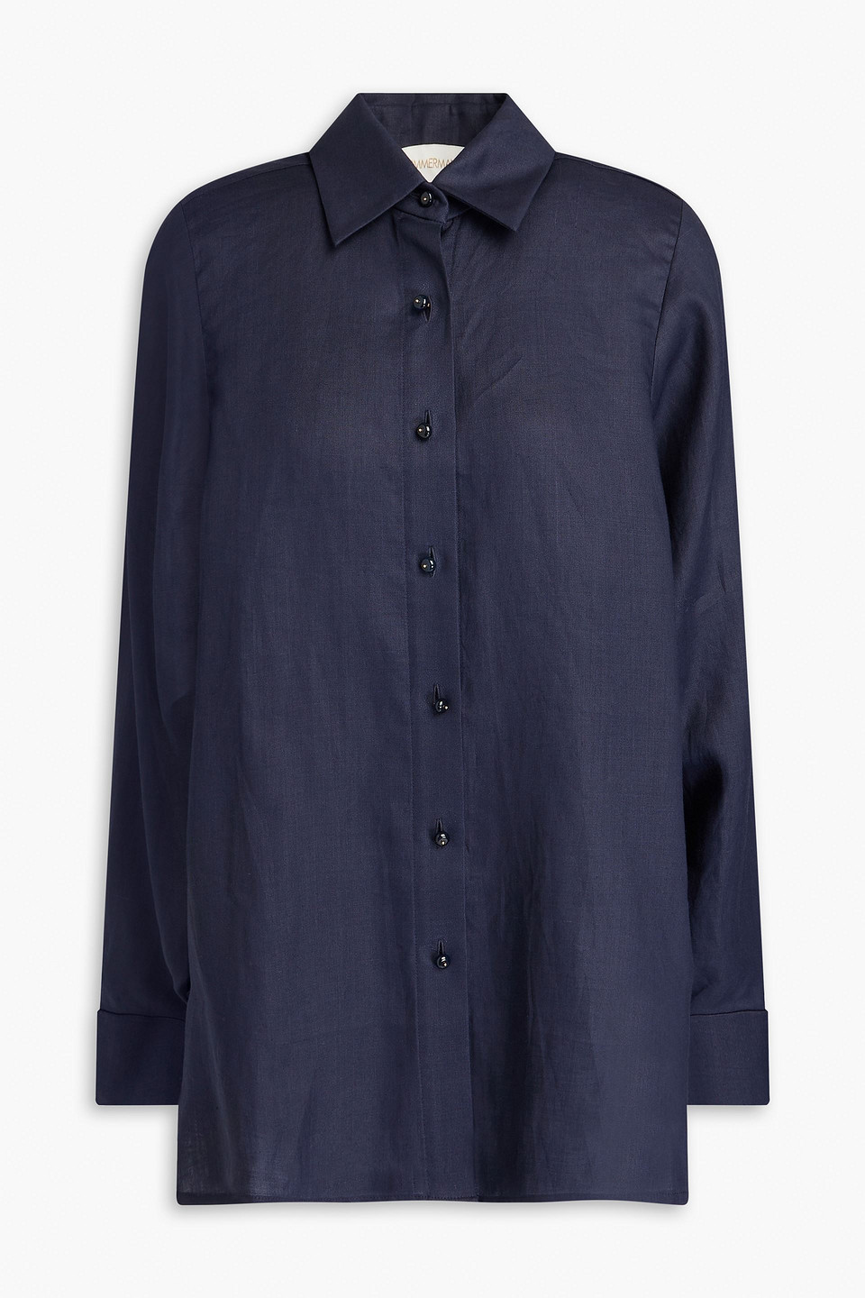 Zimmermann Ramie Shirt In Navy