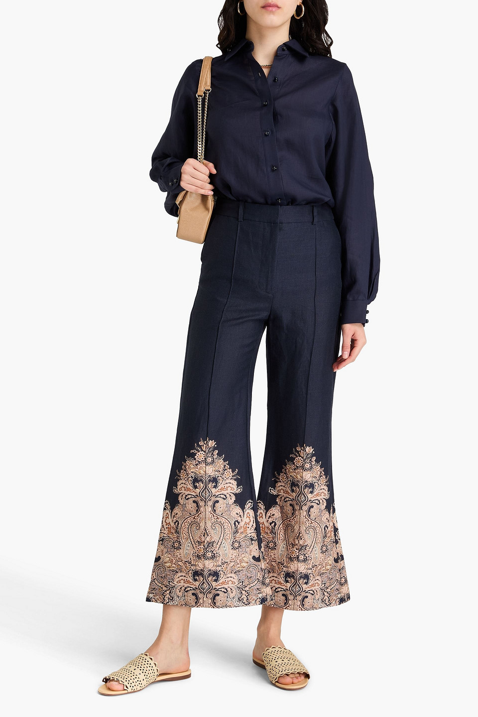 Zimmermann Ramie Shirt In Navy