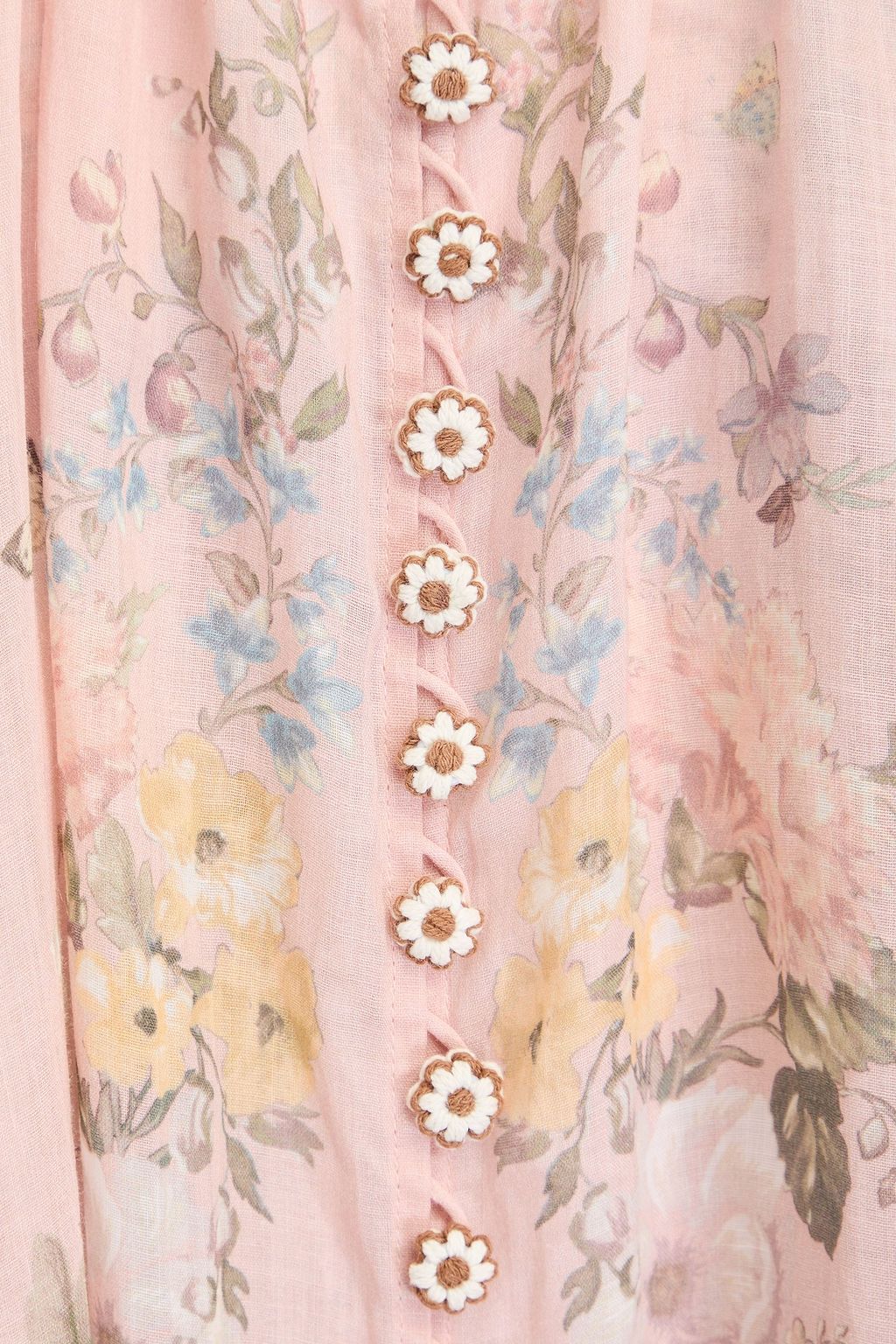 ZIMMERMANN Floral-print ramie gauze blouse