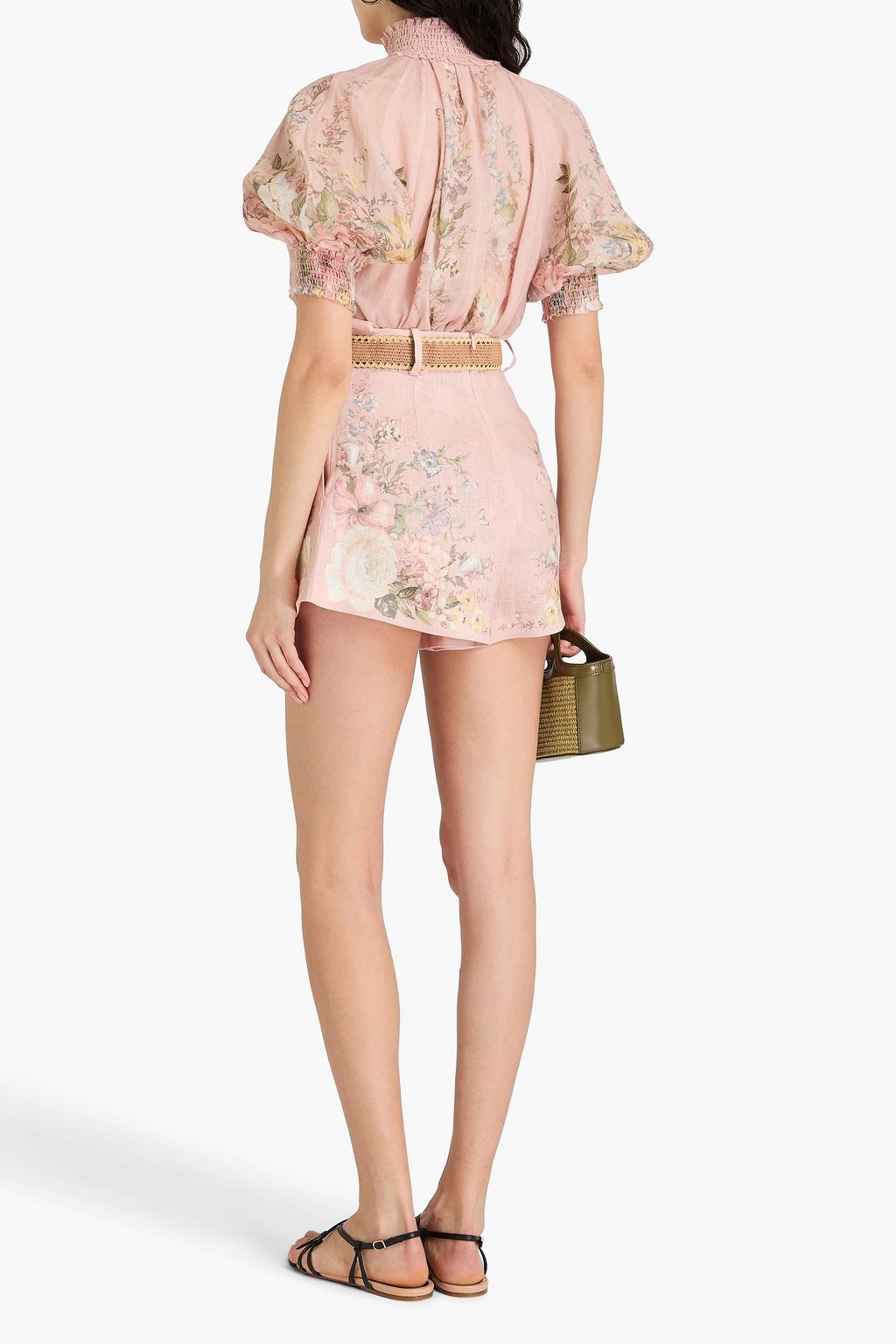 ZIMMERMANN Floral-print ramie gauze blouse