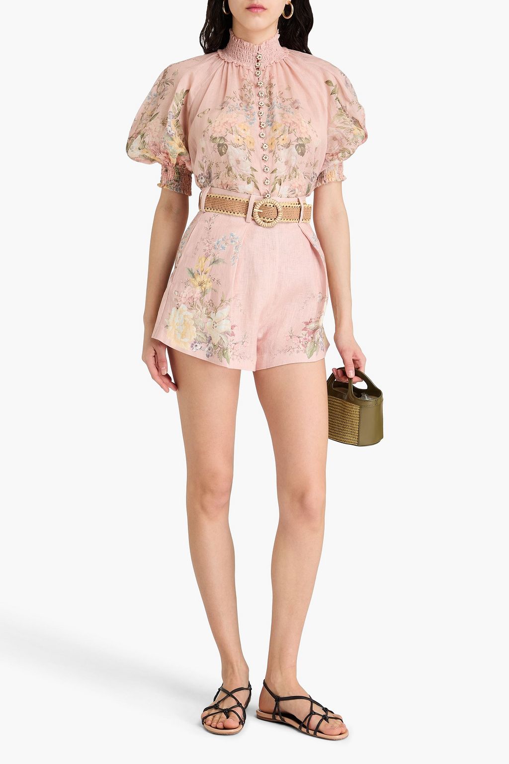 ZIMMERMANN Floral-print ramie gauze blouse