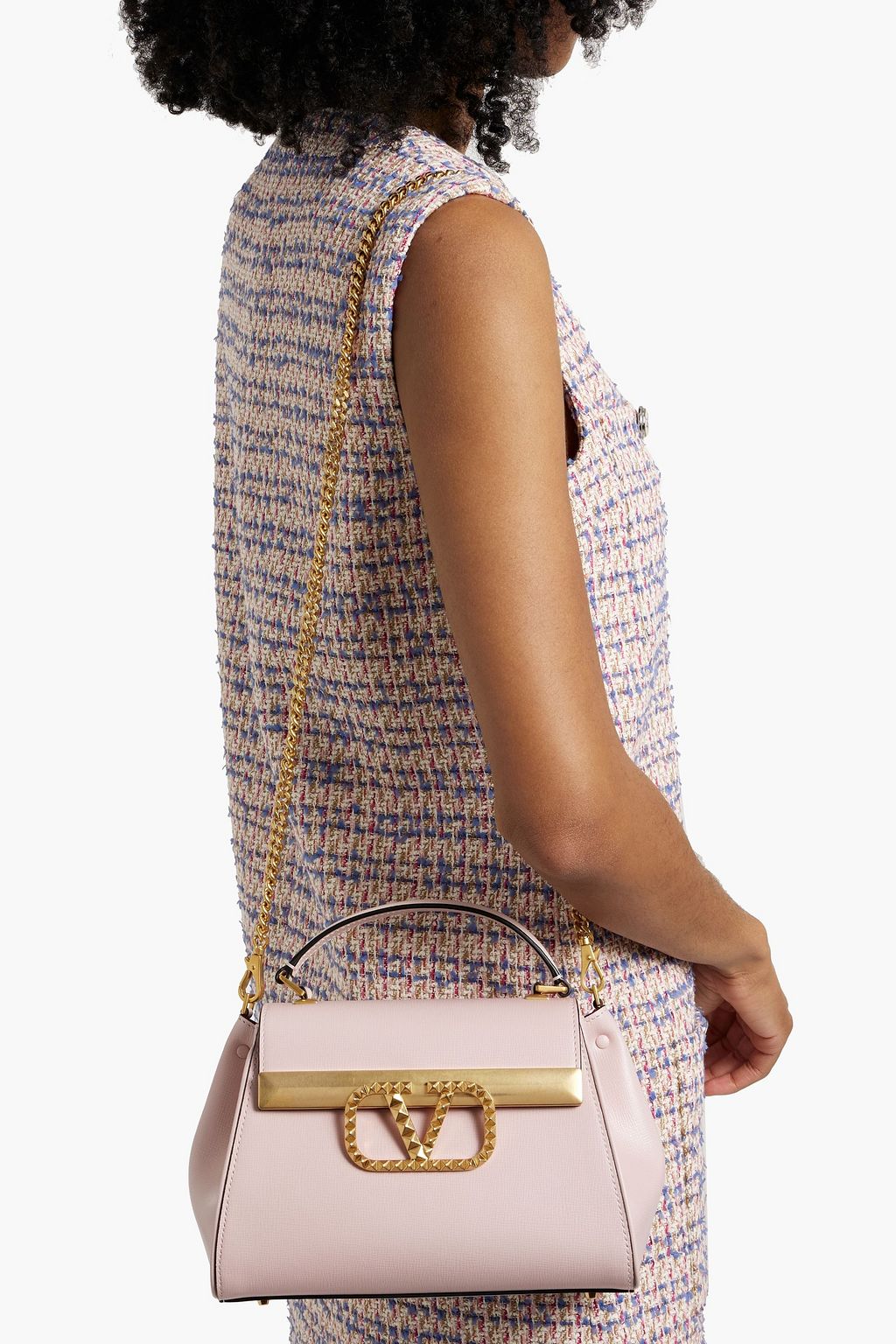 VALENTINO GARAVANI Rockstud Alcove textured-leather tote