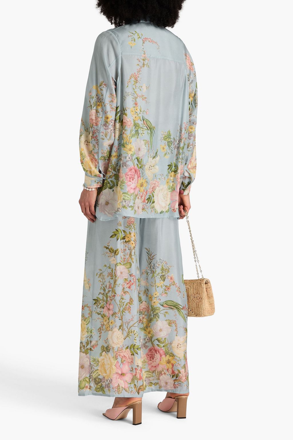 ZIMMERMANN Hemd aus Habotai-Seide mit floralem Print