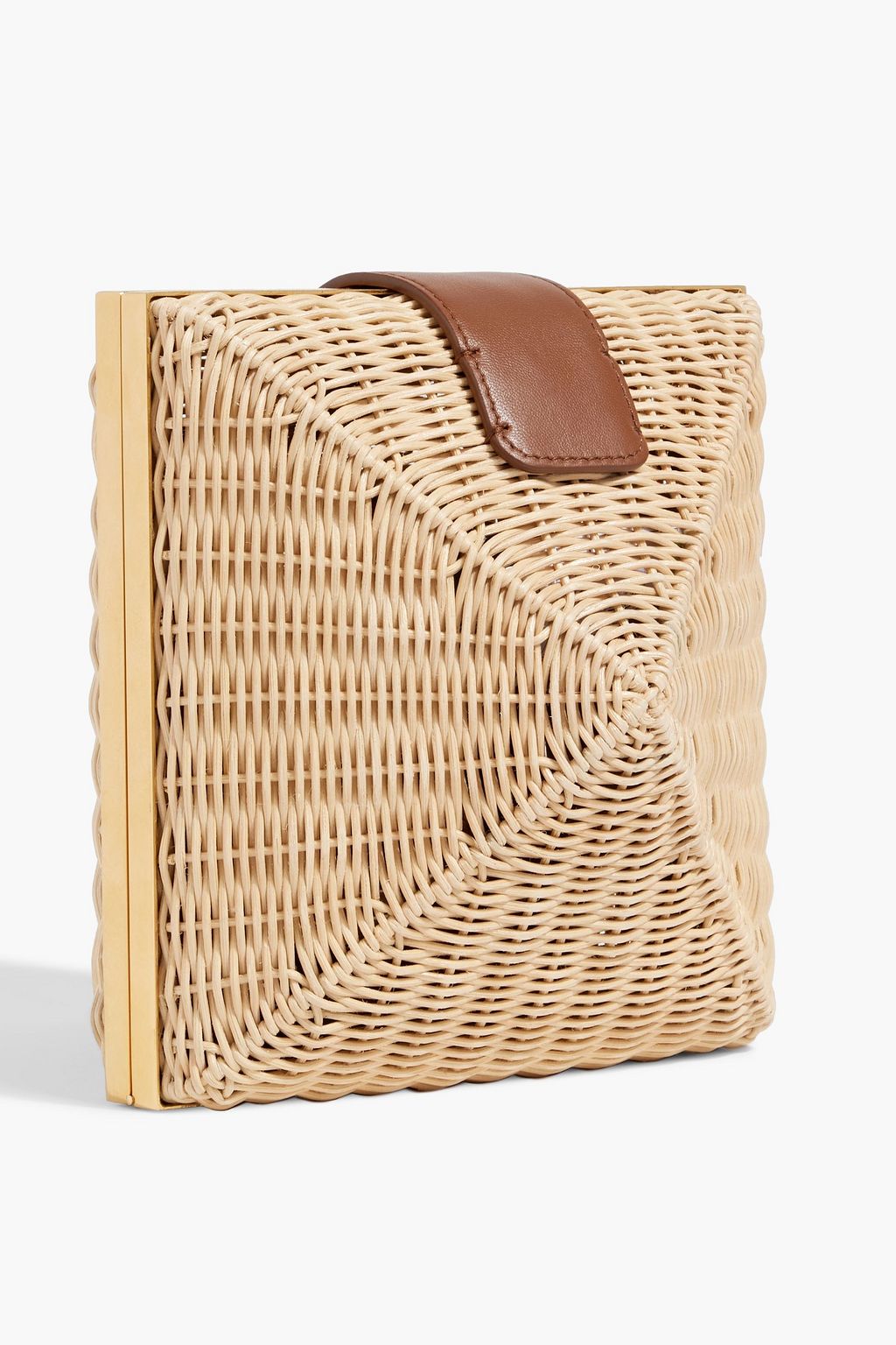 VALENTINO GARAVANI Carry Secrets leather-trimmed rattan tote