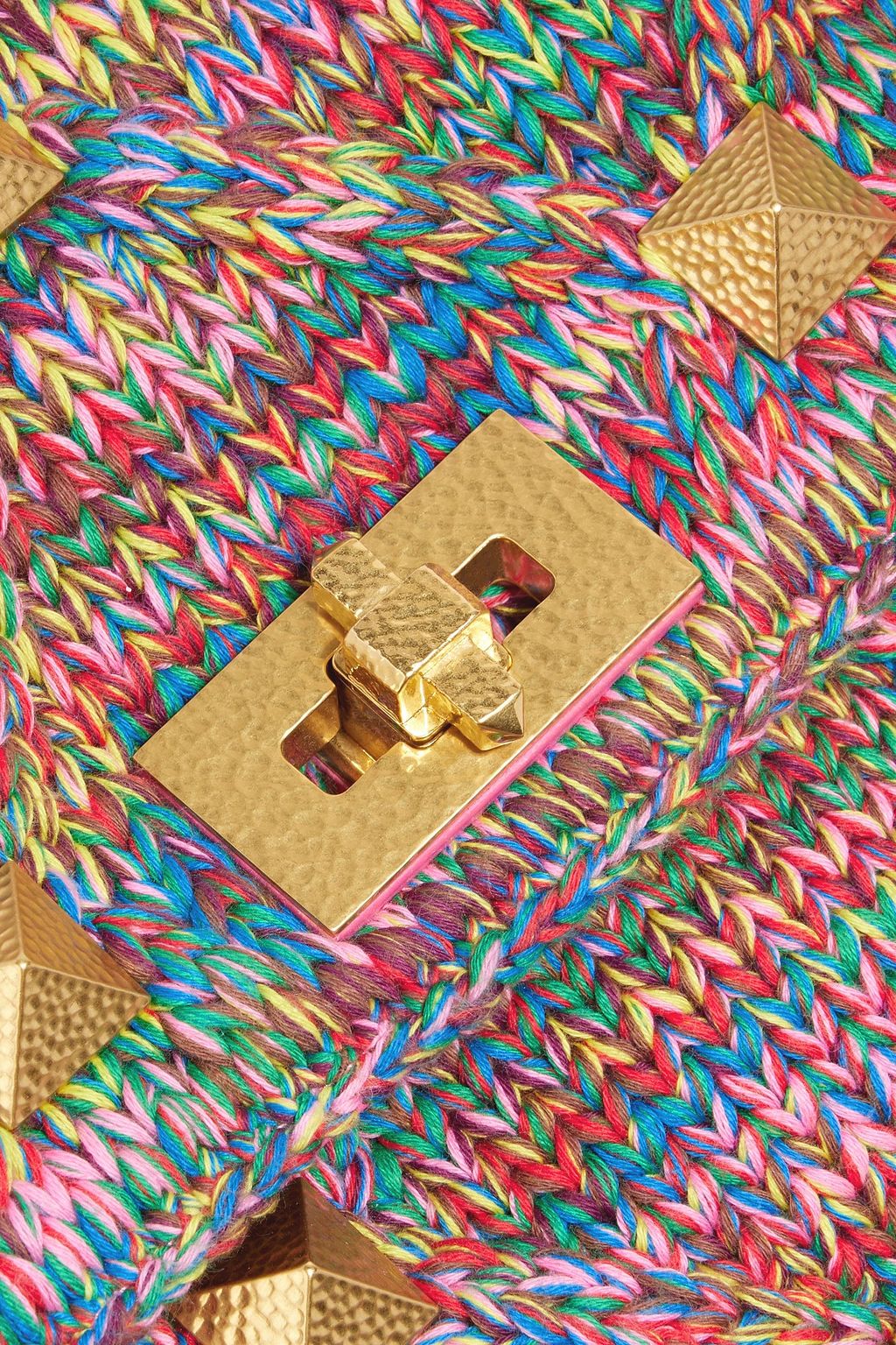 VALENTINO GARAVANI Roman Stud quilted crochet shoulder bag