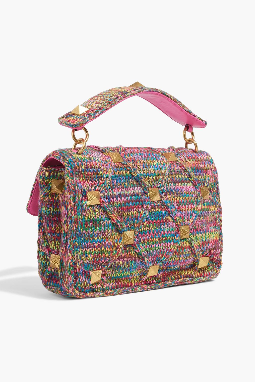 VALENTINO GARAVANI Roman Stud quilted crochet shoulder bag