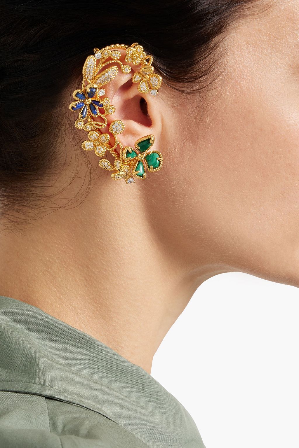 ZIMMERMANN Gold-tone, crystal and stone ear cuff