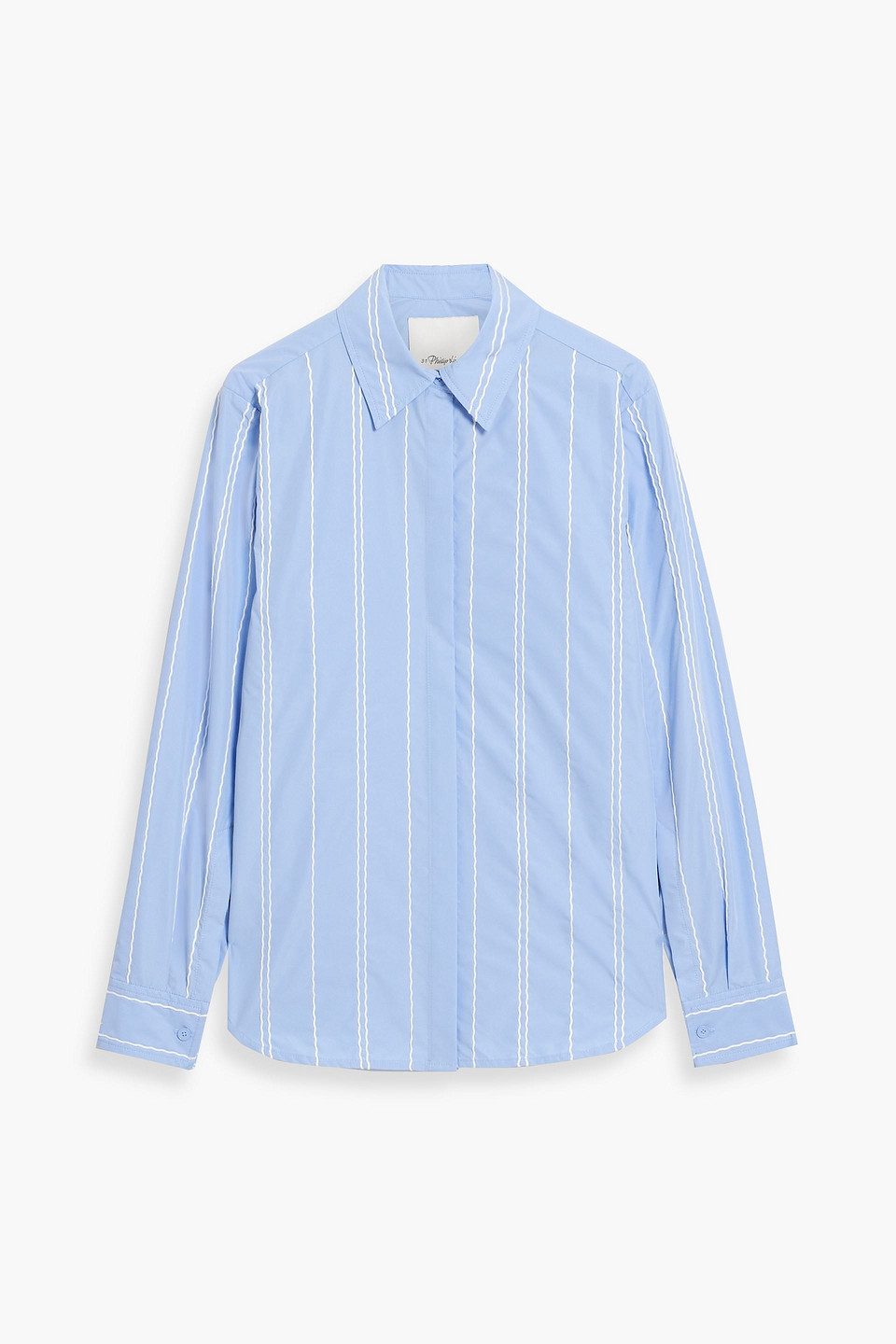 Embroidered cotton-blend poplin shirt