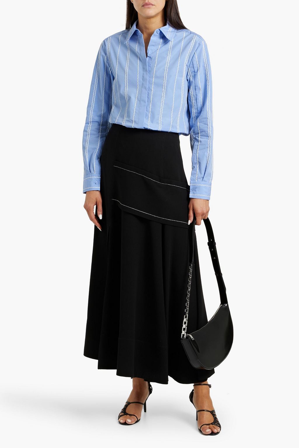 3.1 PHILLIP LIM Embroidered cotton-blend poplin shirt