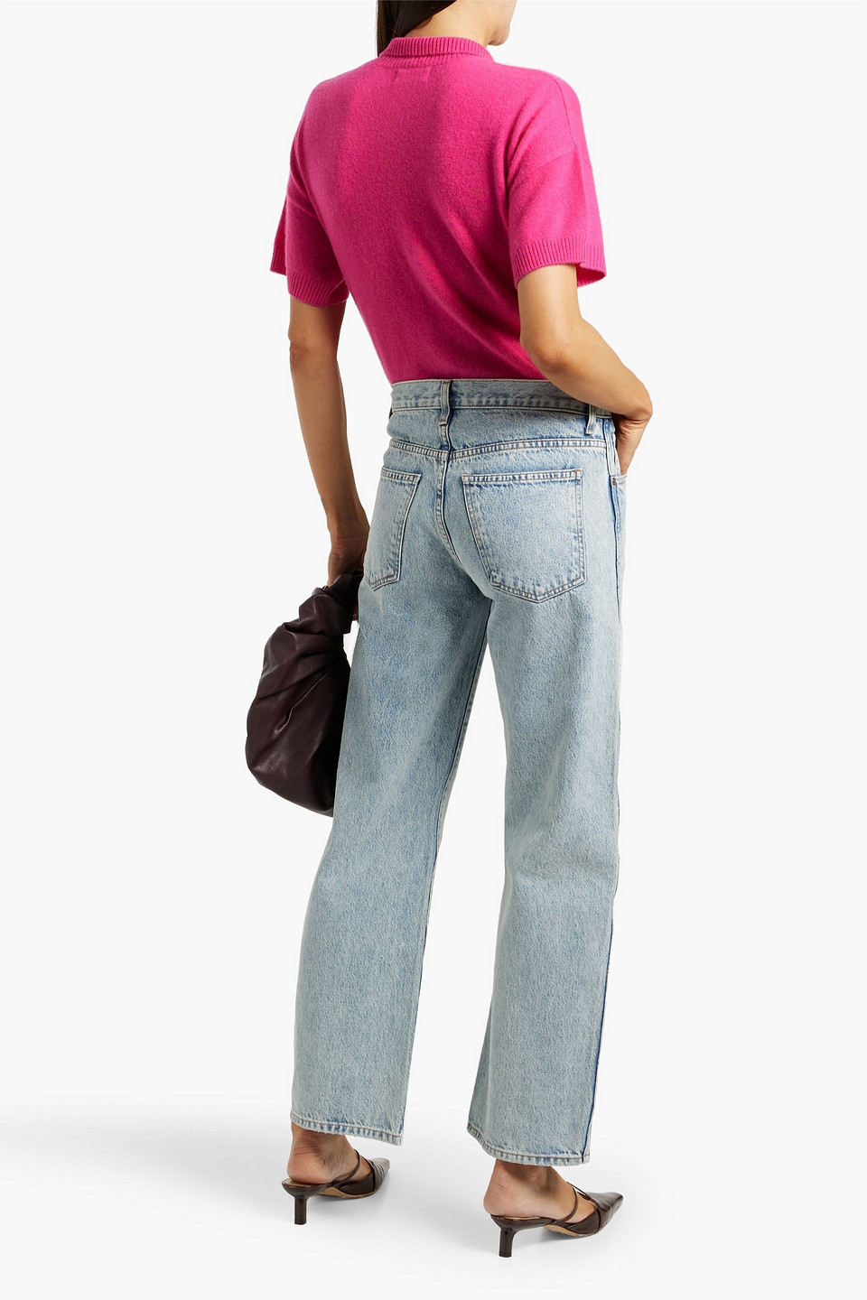 Naadam Cashmere Polo Sweater In Fuchsia