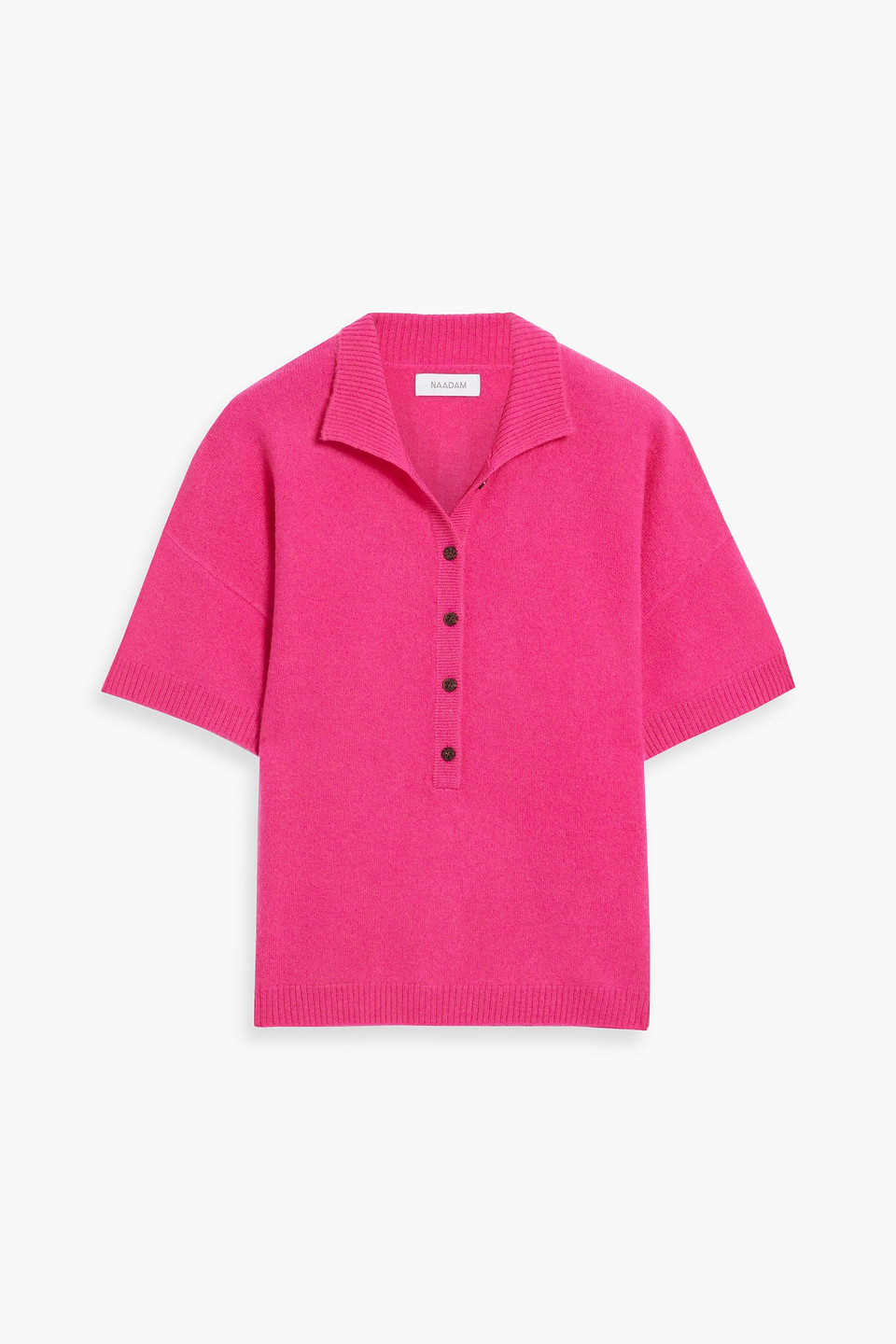 Naadam Cashmere Polo Sweater In Fuchsia