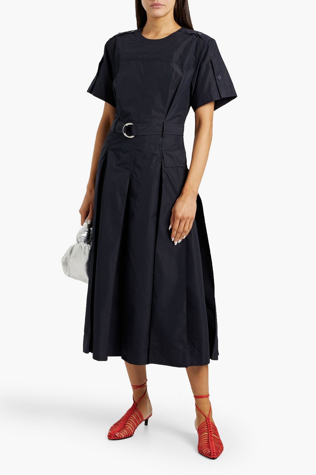 3.1 PHILLIP LIM Belted cotton-blend poplin midi dress