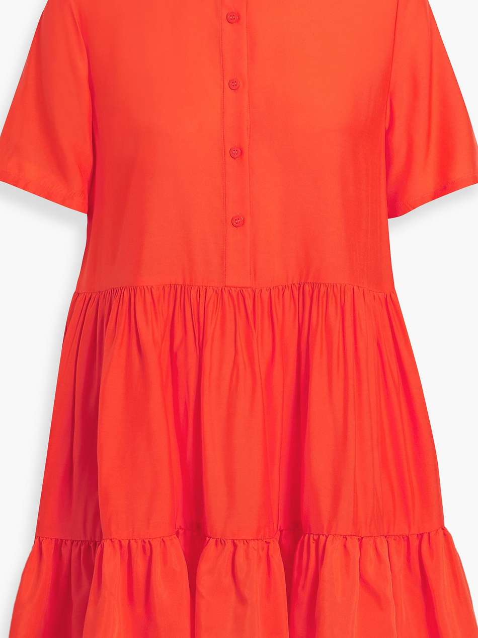 livie tiered crepe de chine mini dress