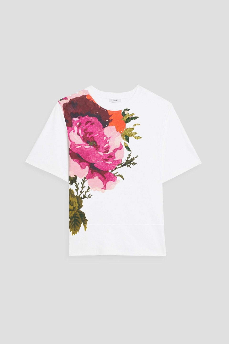 Floral-print cotton-jersey T-shirt