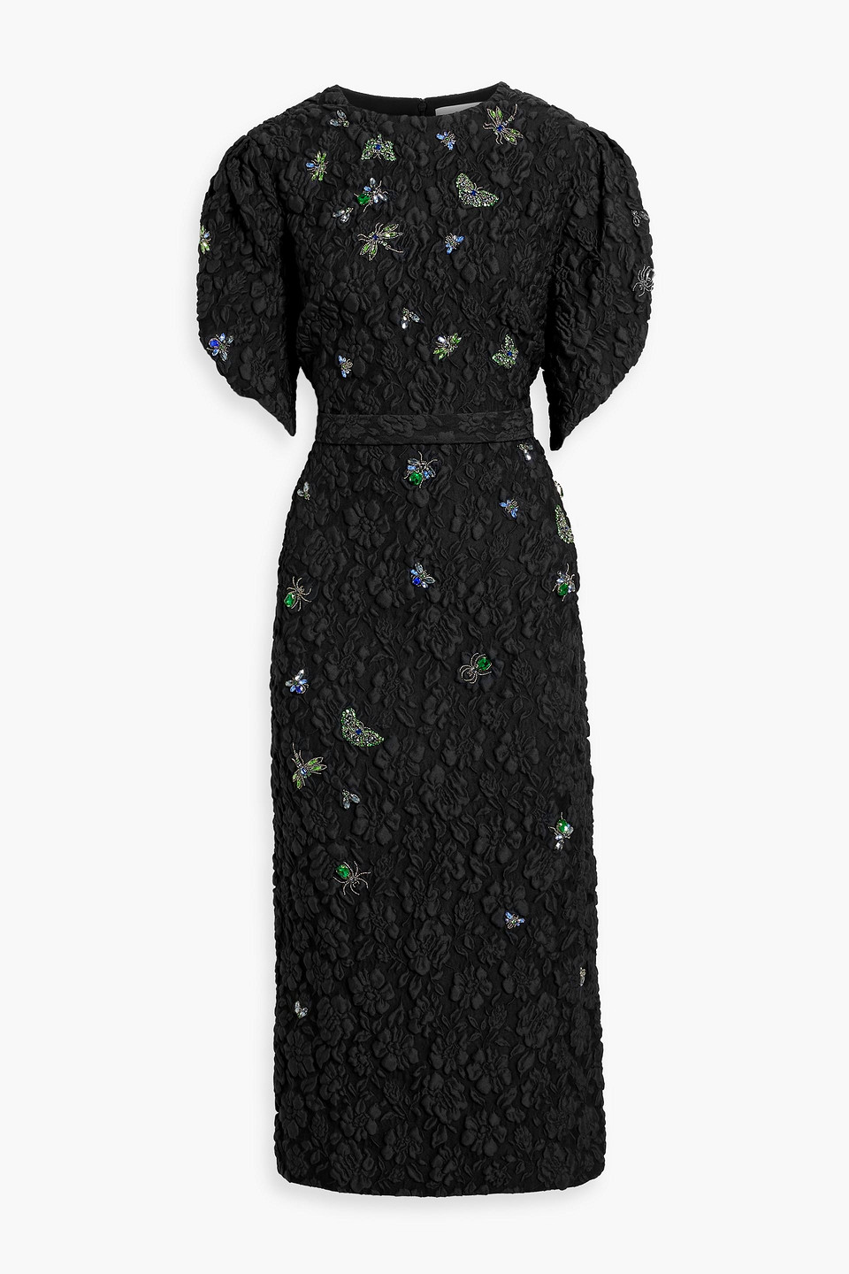 Embellished cloqué midi dress