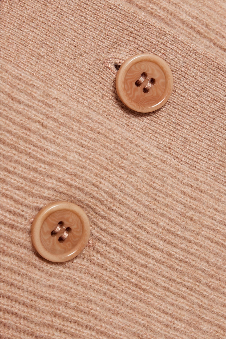 Shop Naadam Double-breasted Ribbed Cashmere Cardigan In Sand