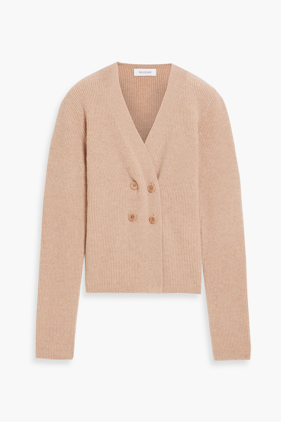 Naadam Double-breasted Ribbed Cashmere Cardigan In Sand