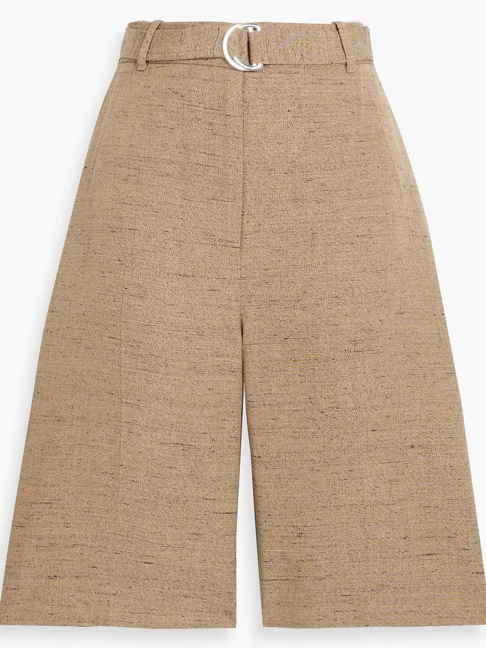 belted tweed shorts