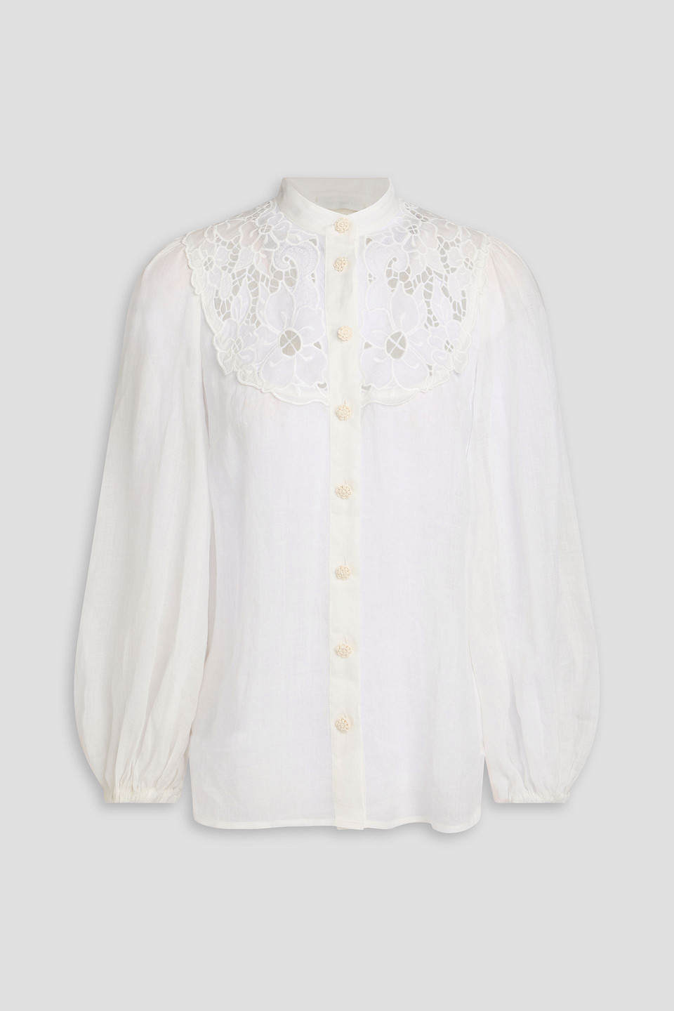 Zimmermann ‘jeannie' Butterfly Embroidery Linen Blouse In White