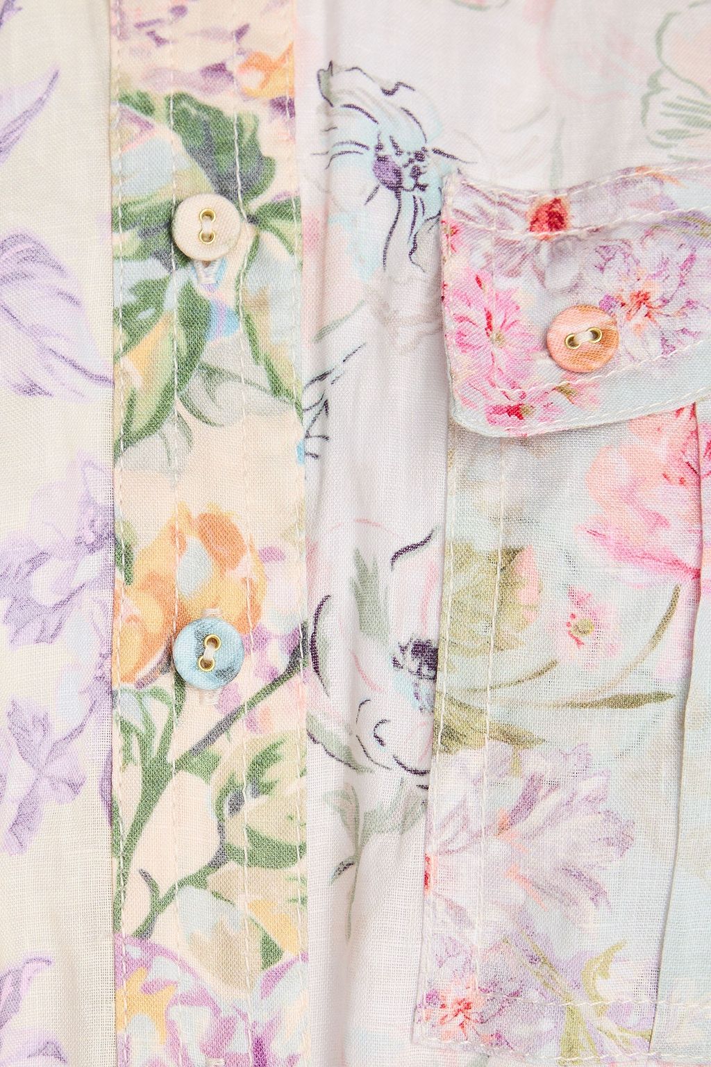 ZIMMERMANN Playsuit aus Leinen mit floralem Print