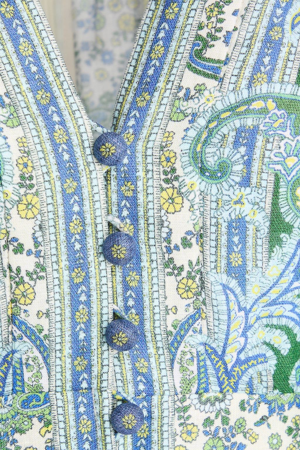 ZIMMERMANN Midikleid aus Leinen mit Paisley-Print