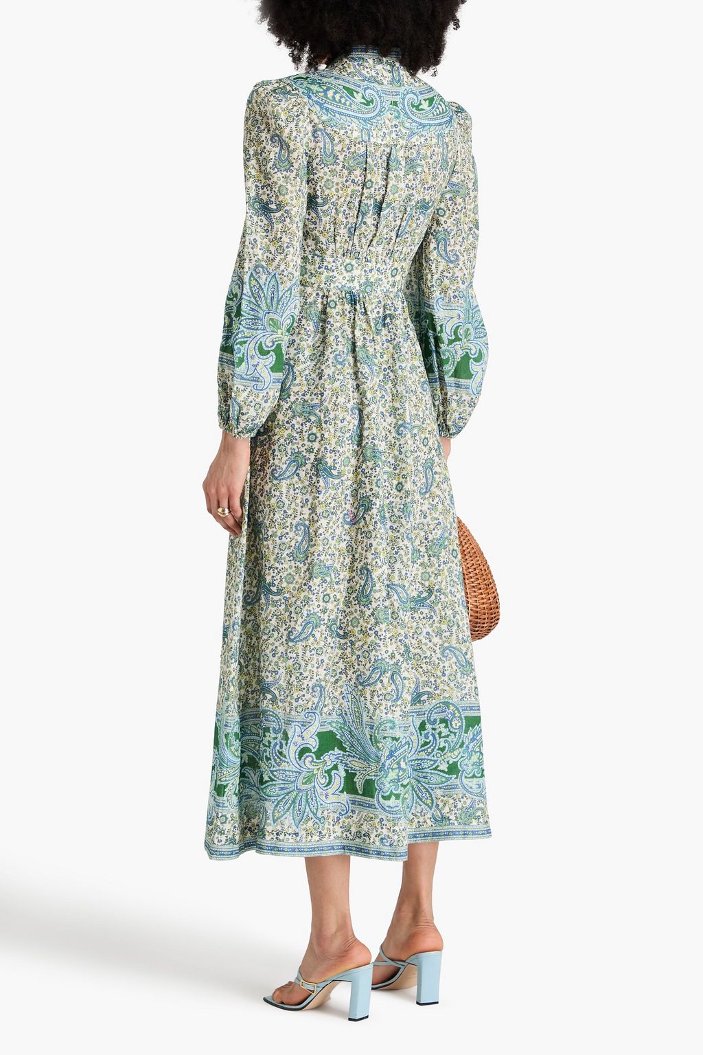 ZIMMERMANN Midikleid aus Leinen mit Paisley-Print