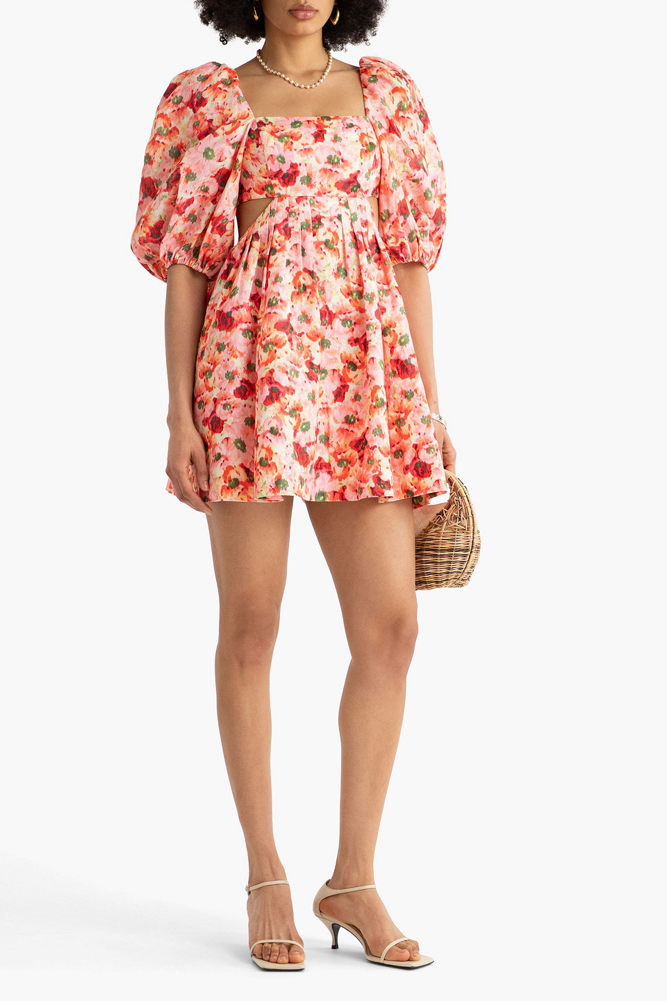 Zimmermann Short Linen Lightburst Dress For Women In Pink