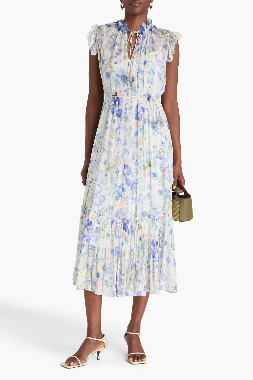 ZIMMERMANN Floral-print crepon midi dress