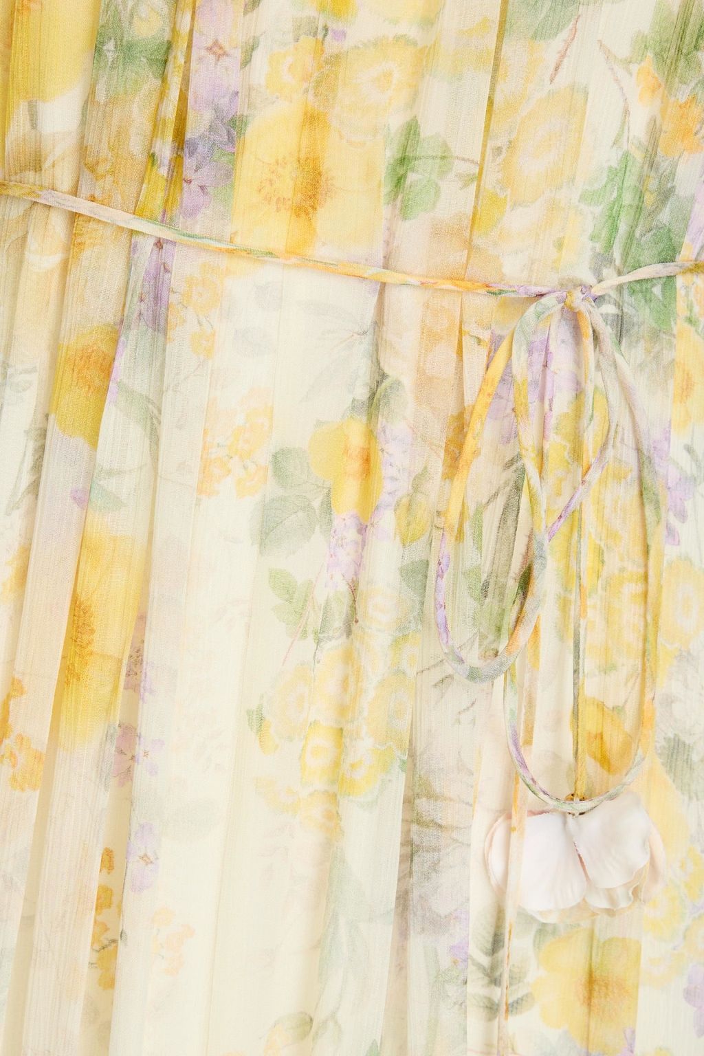 ZIMMERMANN クレポン ミディワンピース ラッフル付き フローラルプリント