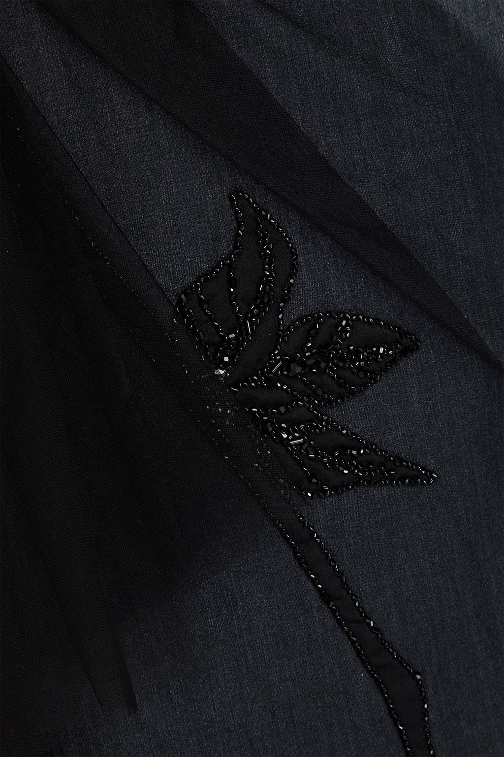 HUISHAN ZHANG Thalia embellished tulle-paneled twill midi skirt