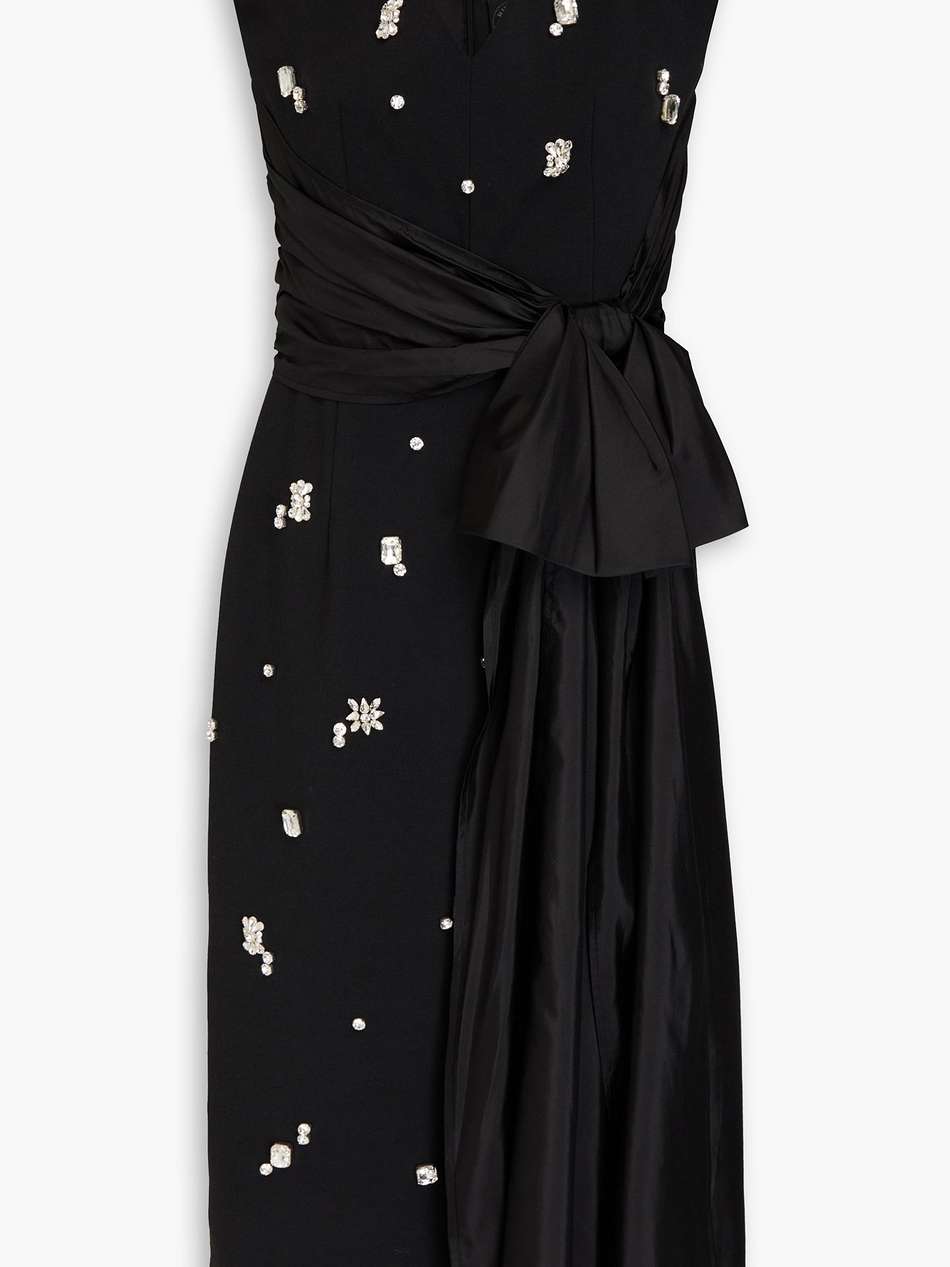 kinsley crystal-embellished crepe midi dress