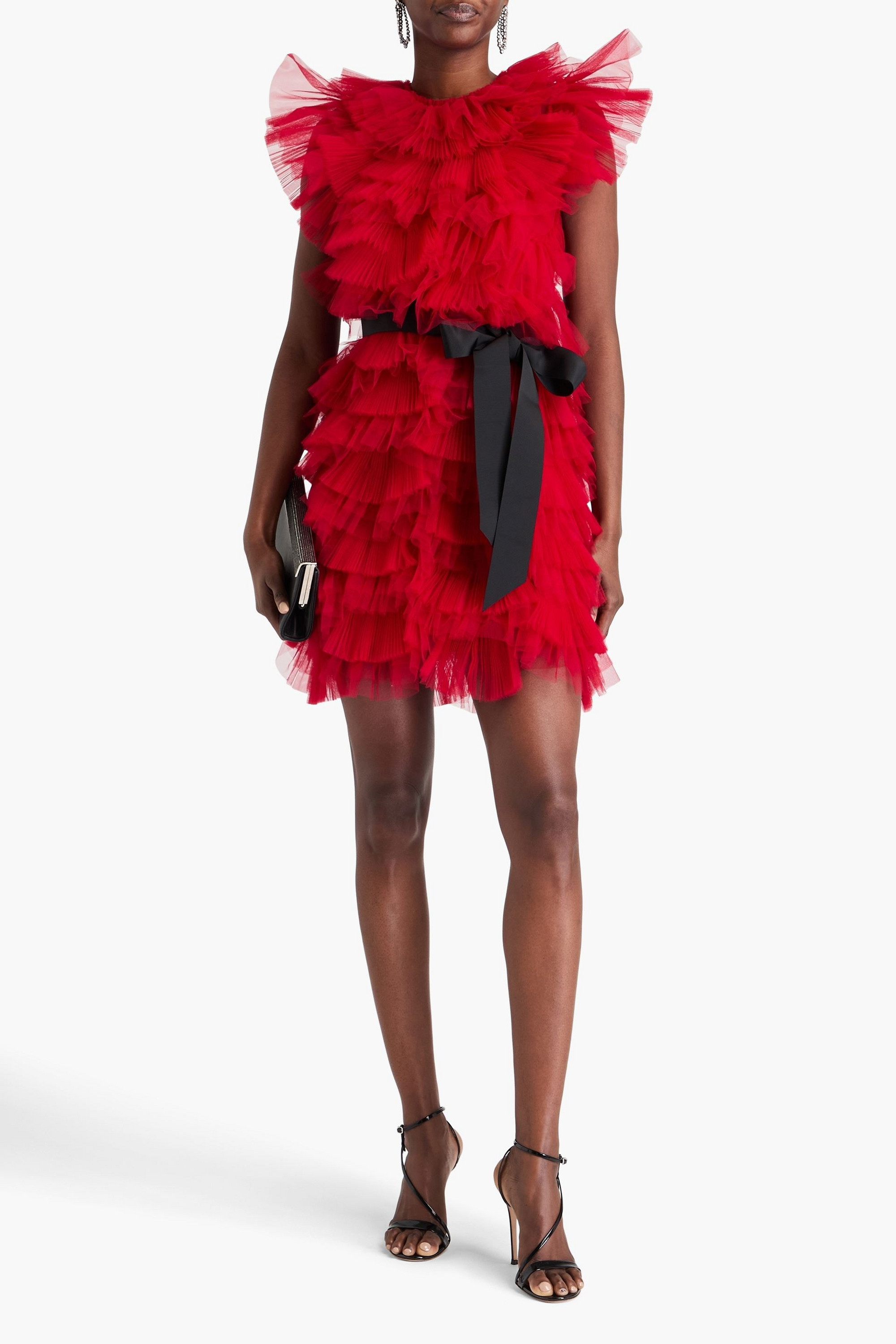 Huishan Zhang Gianna tired tulle mini dress