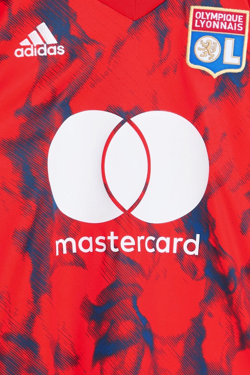 ADIDAS Appliquéd printed satin-jersey T-shirt