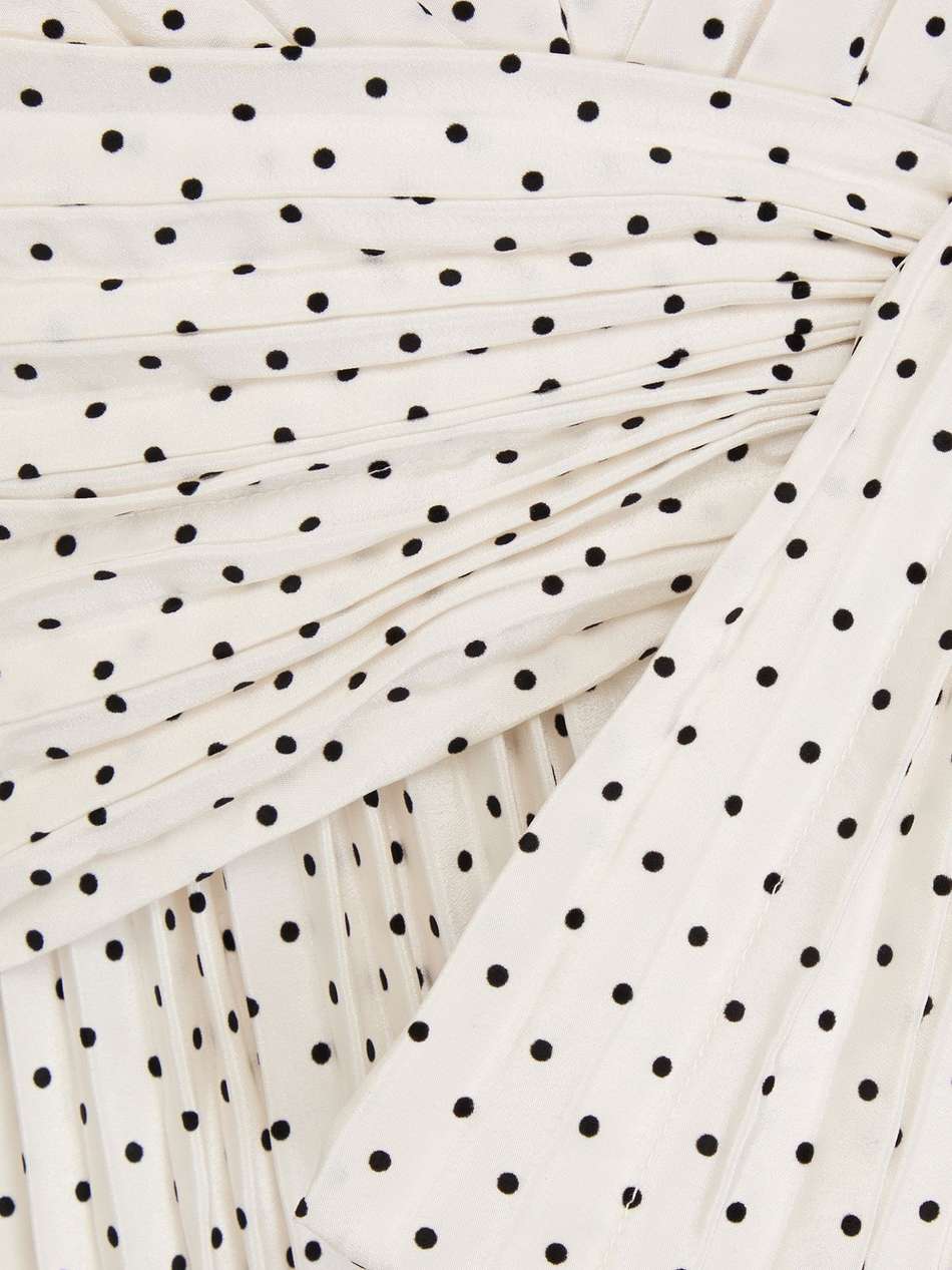tabitha asymmetric polka-dot crepe de chine midi dress