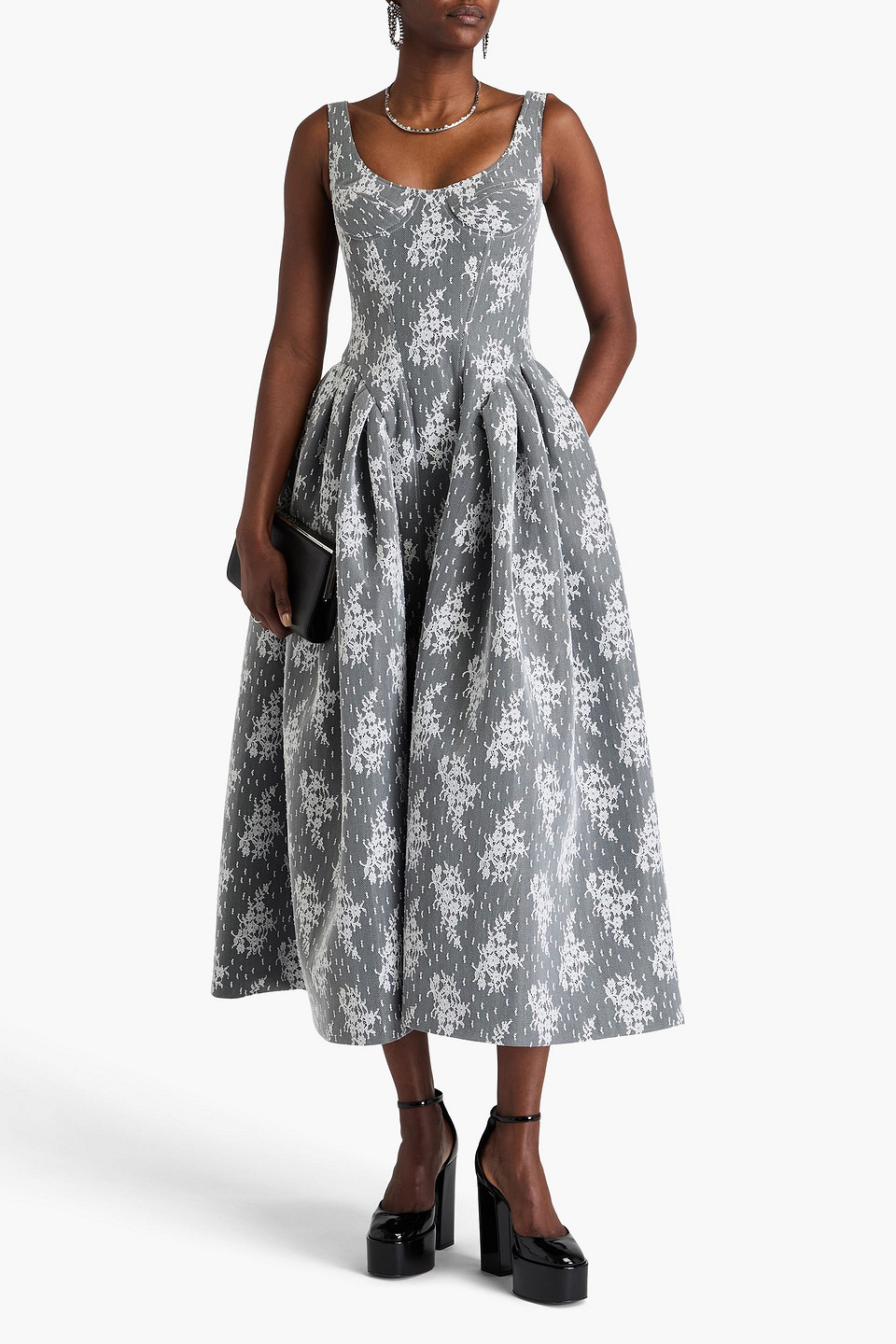 HUISHAN ZHANG FRANCINE LACE MIDI DRESS